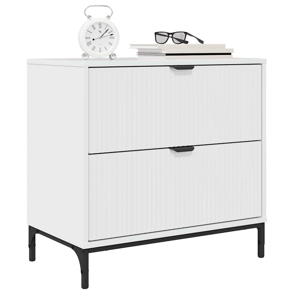 Table de chevet avec tiroir Blanc brillant 63,5 x 36 x 61 cm XIOS
