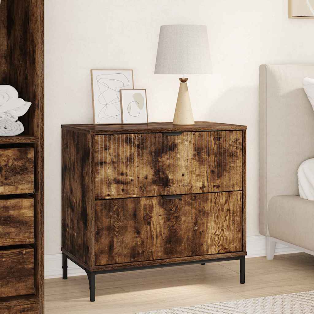 Table de chevet Chêne fumé 63,5 x 36 x 61 cm Bois d'ingénierie XIOS