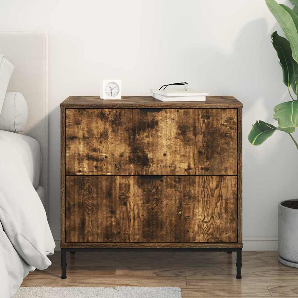 Table de chevet Chêne fumé 63,5 x 36 x 61 cm Bois d'ingénierie XIOS