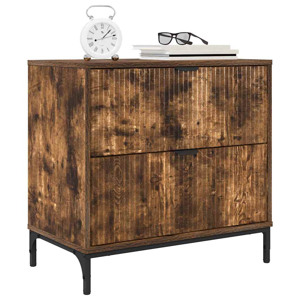 Table de chevet Chêne fumé 63,5 x 36 x 61 cm Bois d'ingénierie XIOS