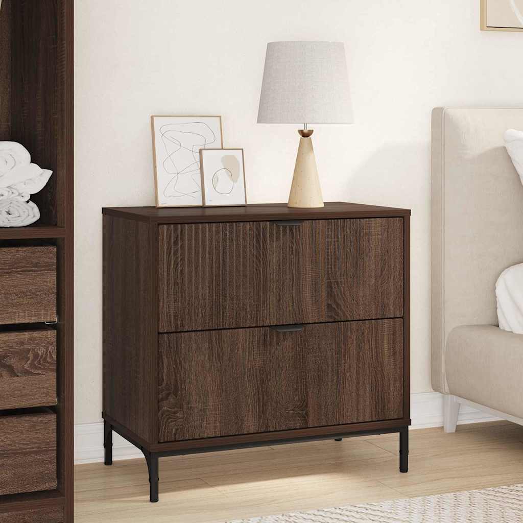 Table de chevet avec tiroir Chêne marron 63,5 x 36 x 61 cm XIOS