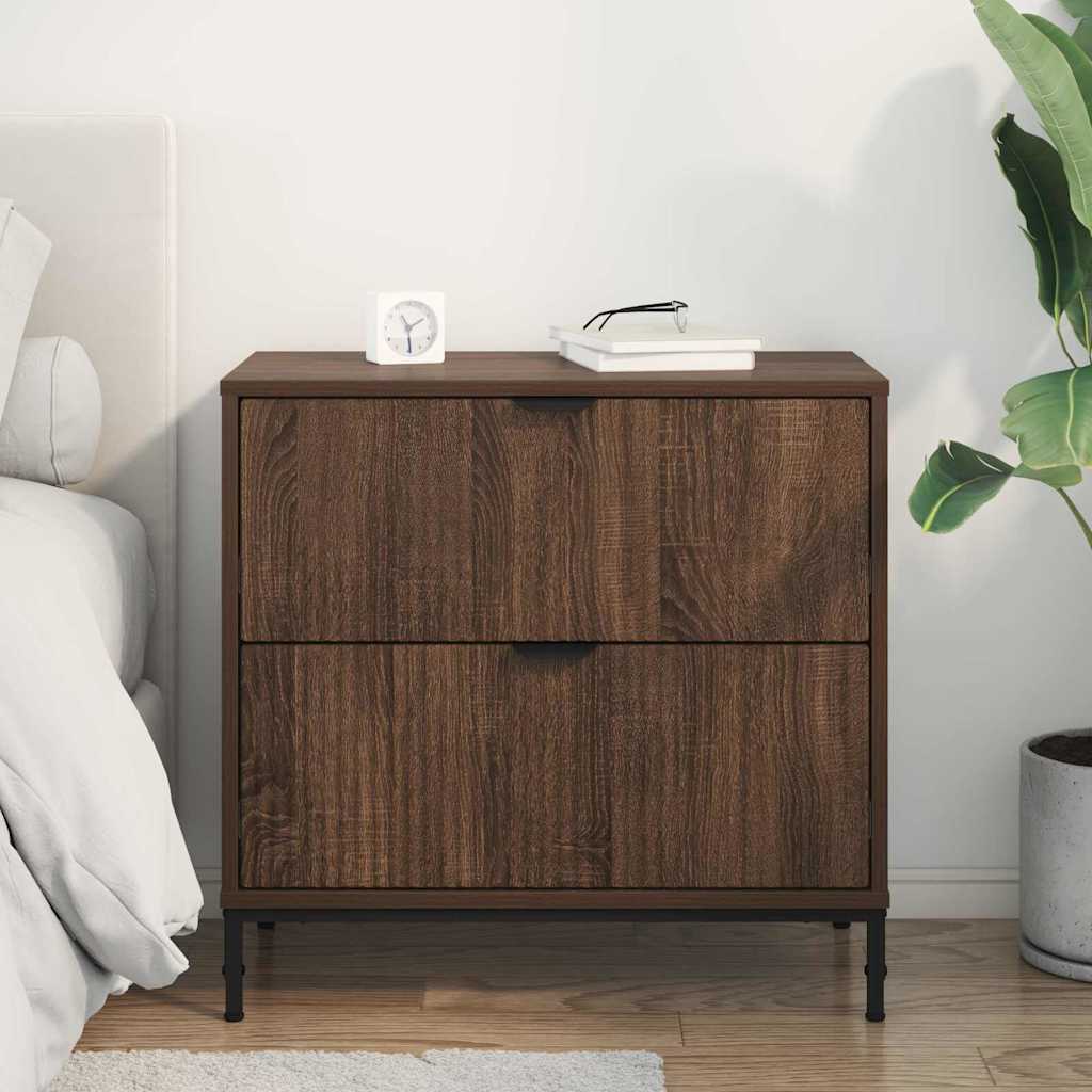 Table de chevet avec tiroir Chêne marron 63,5 x 36 x 61 cm XIOS