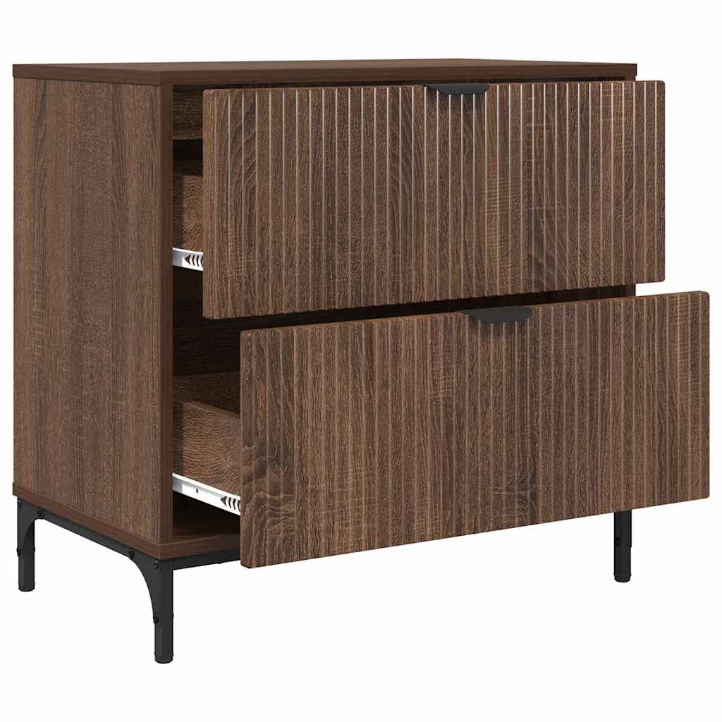 Table de chevet avec tiroir Chêne marron 63,5 x 36 x 61 cm XIOS