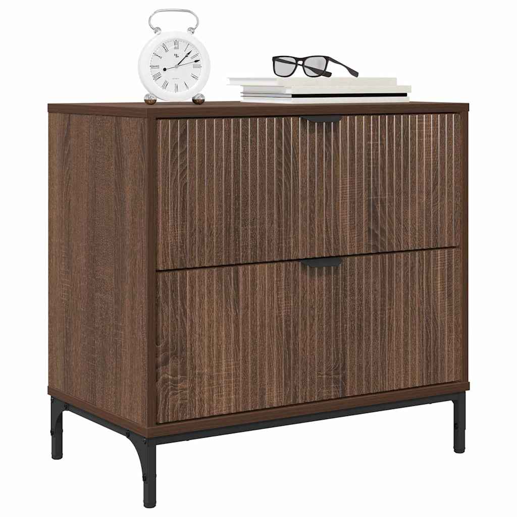 Table de chevet avec tiroir Chêne marron 63,5 x 36 x 61 cm XIOS