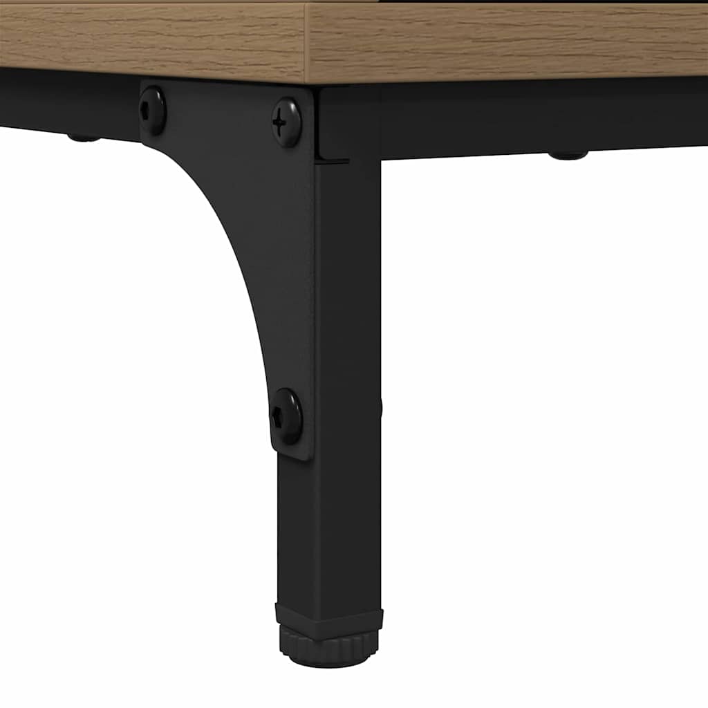 Table de chevet avec tiroir chêne artisanal 63,5 x 36 x 61 cm XIOS