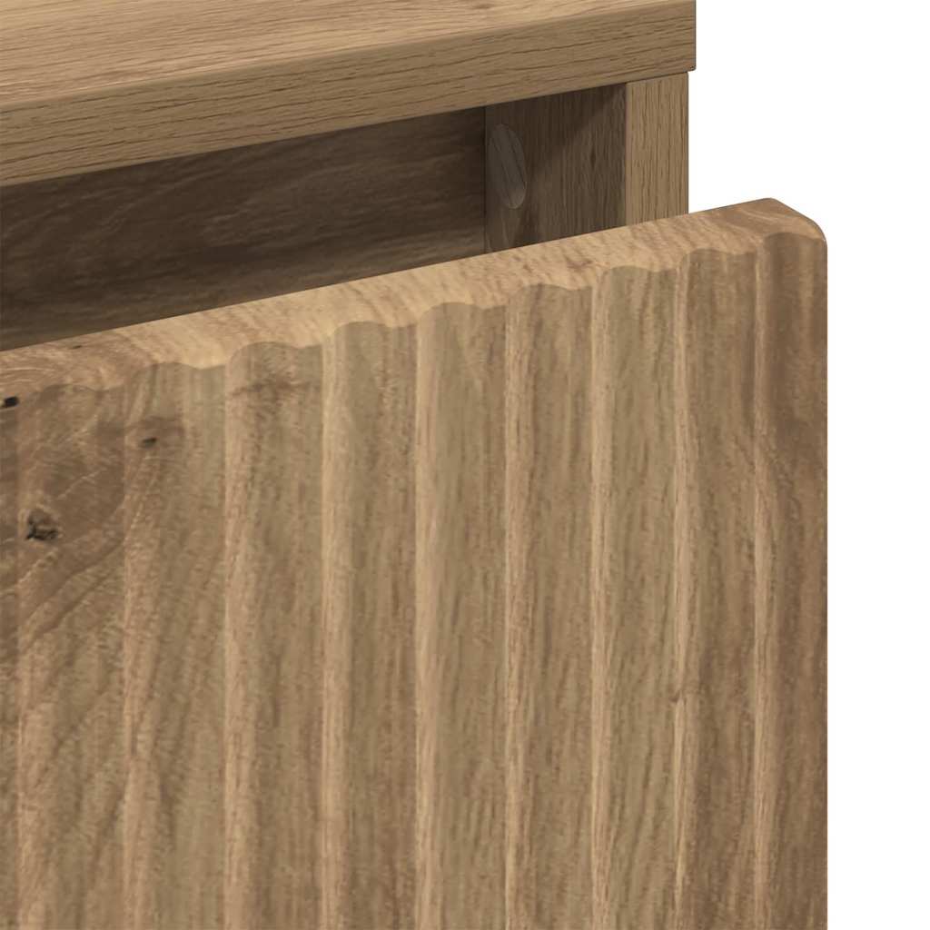 Table de chevet avec tiroir chêne artisanal 63,5 x 36 x 61 cm XIOS