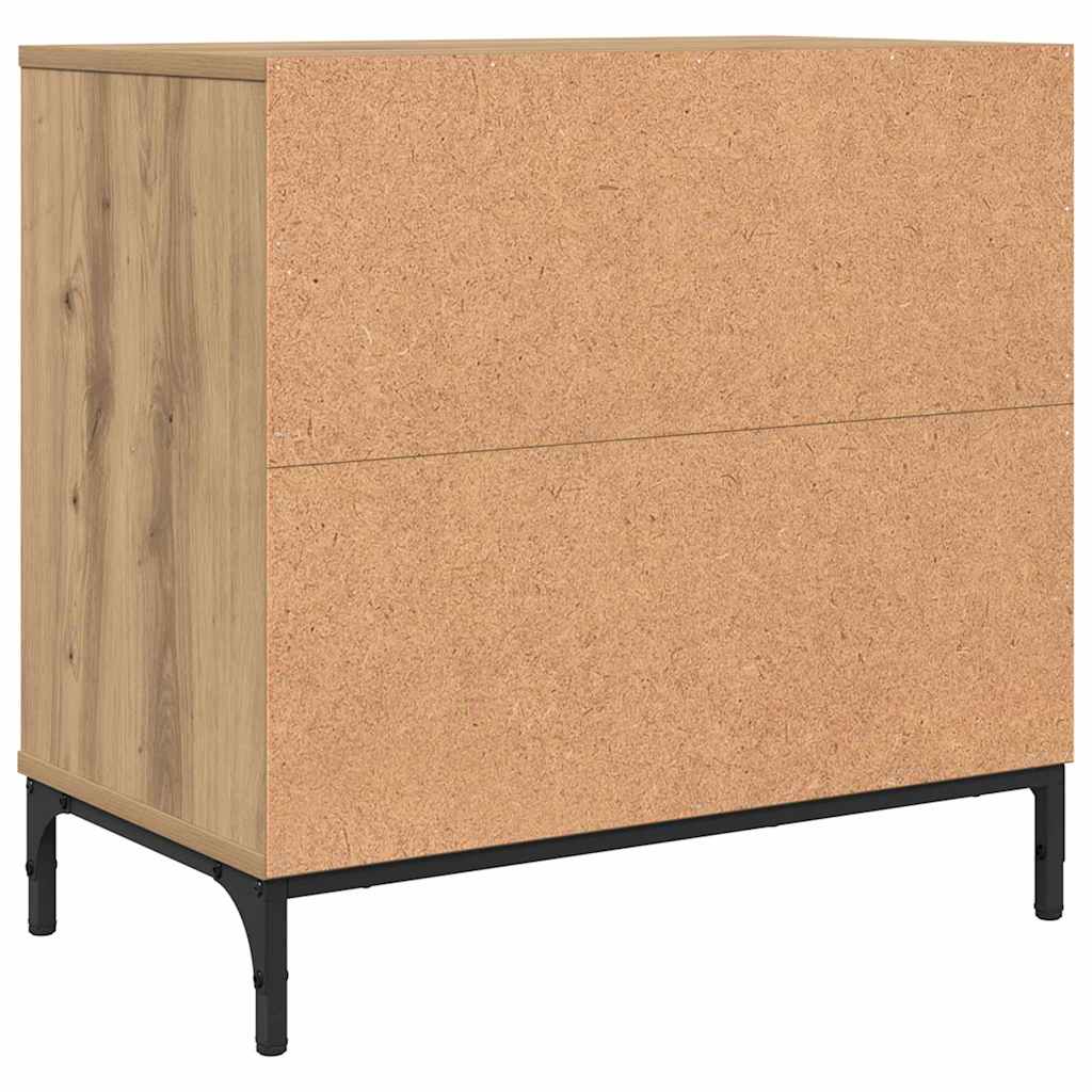 Table de chevet avec tiroir chêne artisanal 63,5 x 36 x 61 cm XIOS
