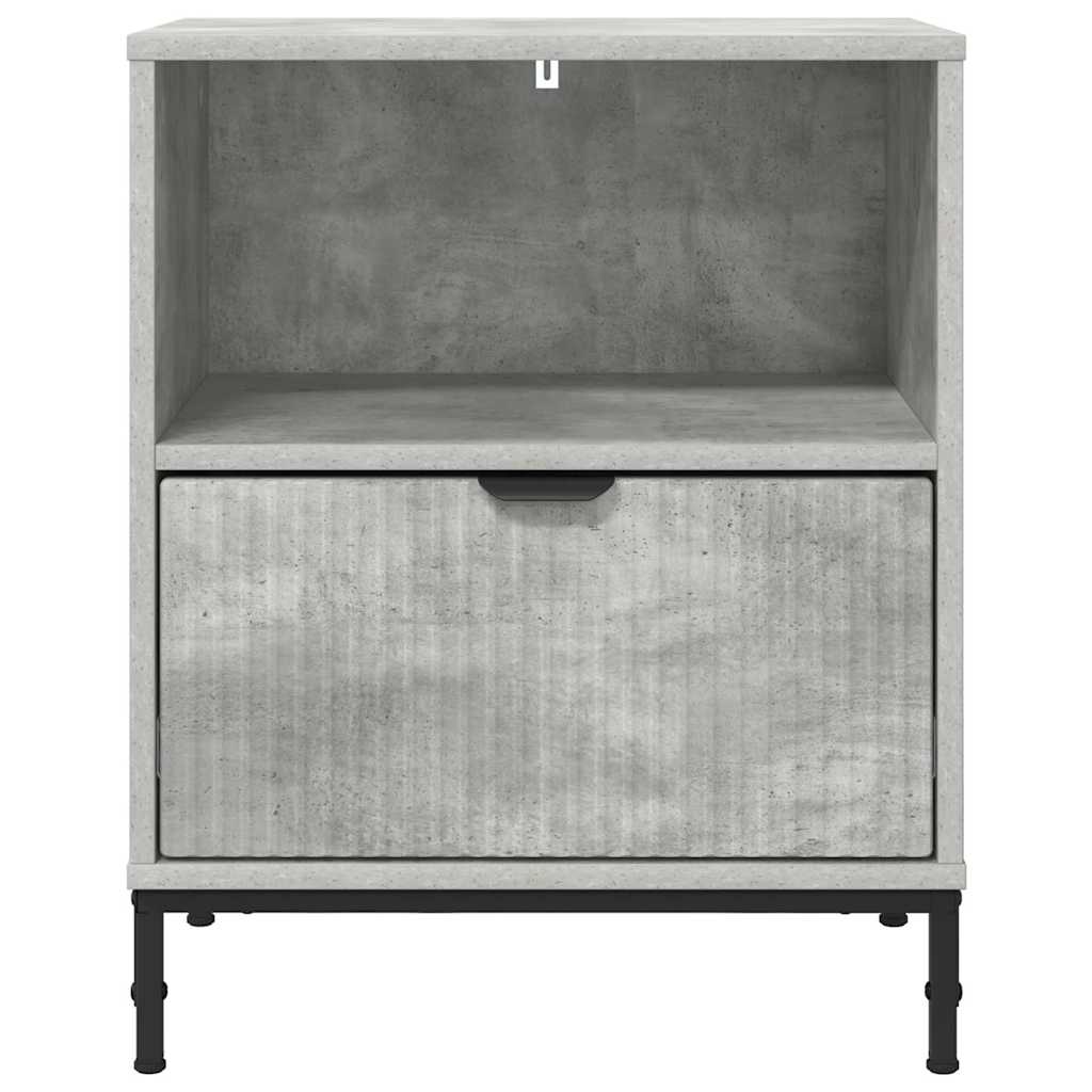 Table de chevet Gris béton 49 x 36 x 61 cm Bois d'ingénierie XIOS