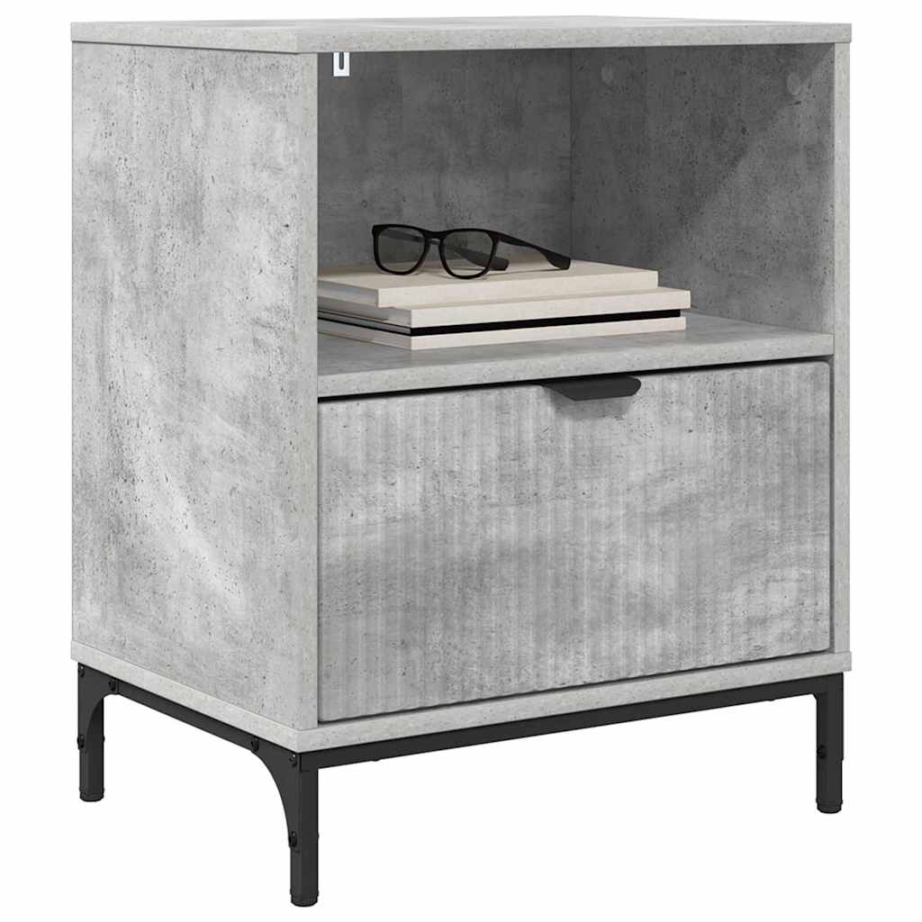 Tables de chevet avec tiroir 2 pcs Gris béton 49 x 36 x 61 cm XIOS