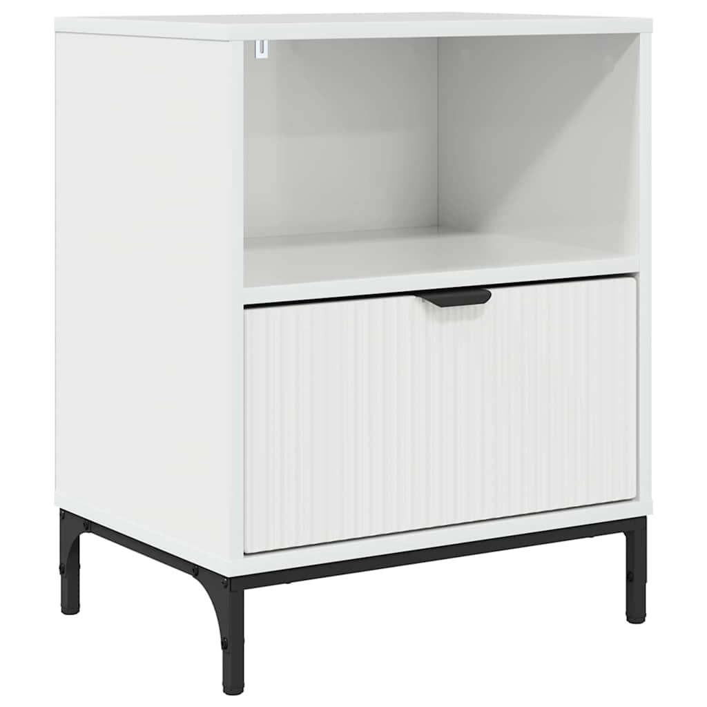 Table de chevet avec tiroir Blanc brillant 49 x 36 x 61 cm XIOS
