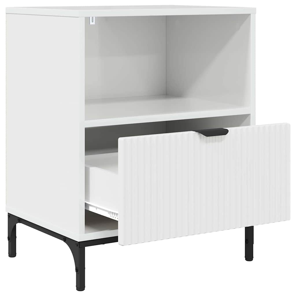 Table de chevet avec tiroir Blanc brillant 49 x 36 x 61 cm XIOS