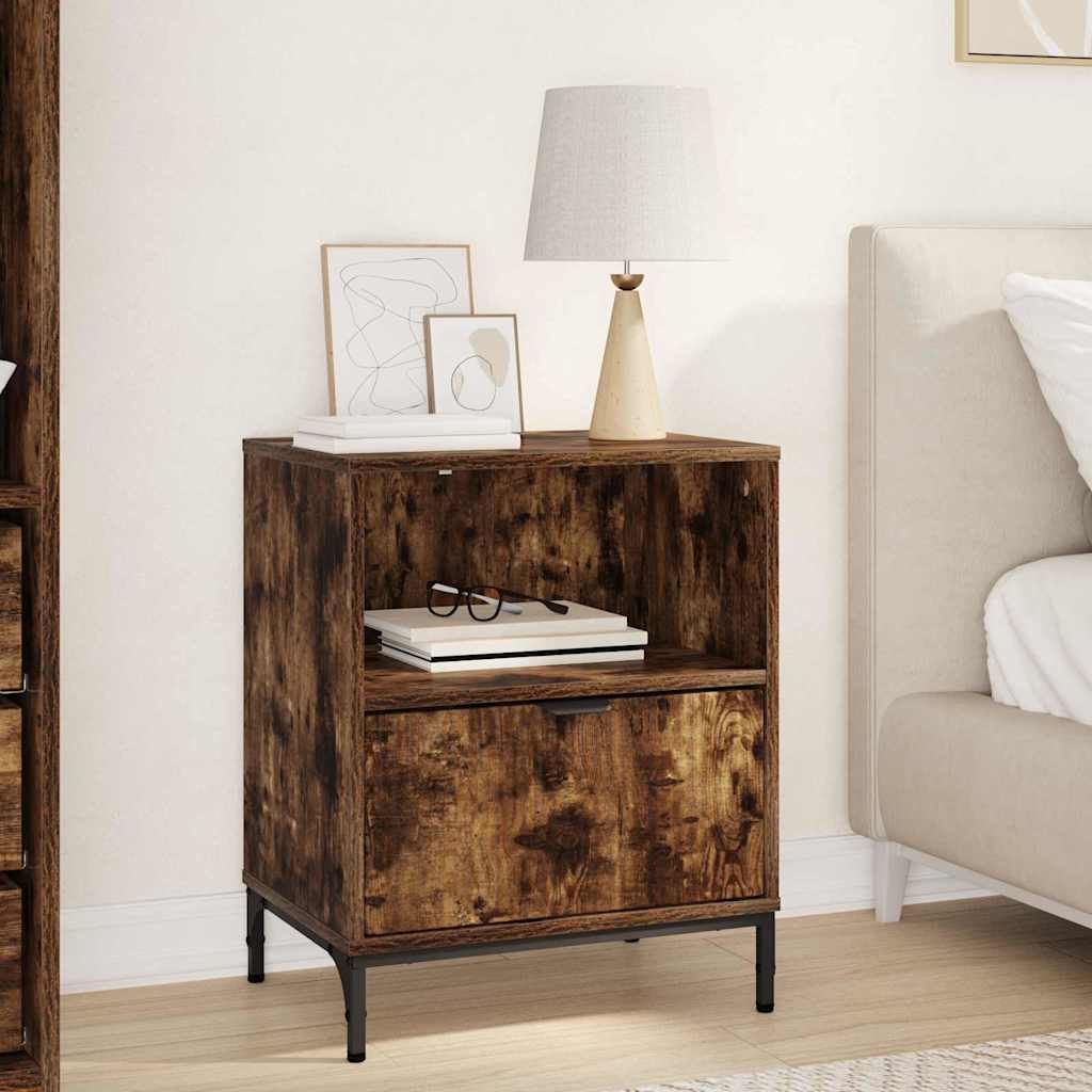 Table de chevet Chêne fumé 49 x 36 x 61 cm Bois d'ingénierie XIOS