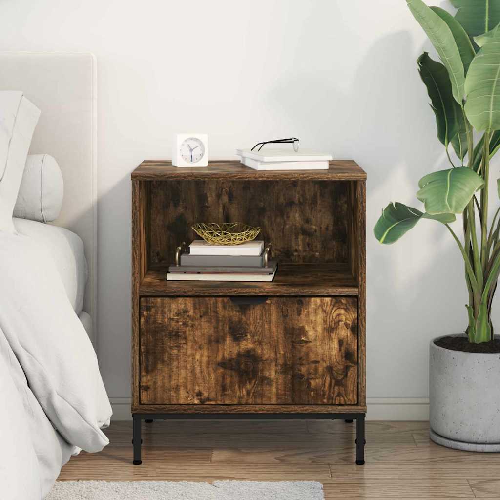 Table de chevet Chêne fumé 49 x 36 x 61 cm Bois d'ingénierie XIOS