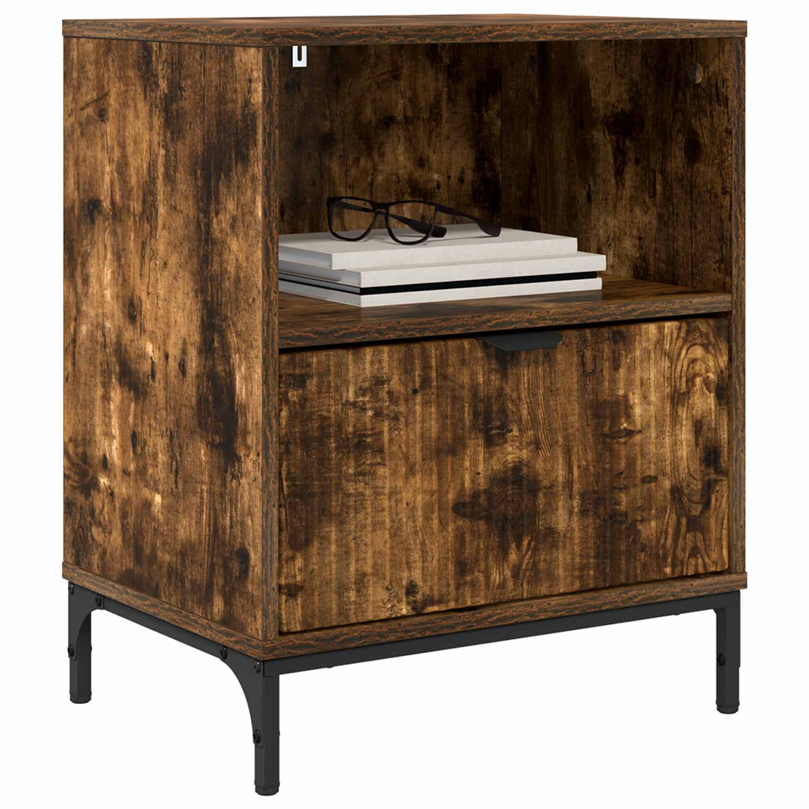 Cabinet de chevet Chêne fumé 49 x 36 x 61 cm Bois d'ingénierie - XIOS