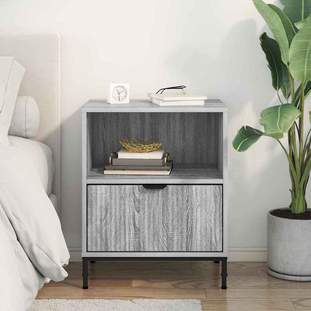 Table de chevet Sonoma gris 49 x 36 x 61 cm Bois d'ingénierie XIOS