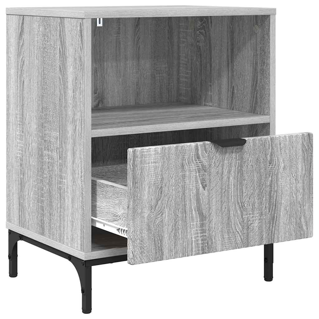 Tables de chevet avec tiroir 2 pcs Sonoma gris 49 x 36 x 61 cm XIOS