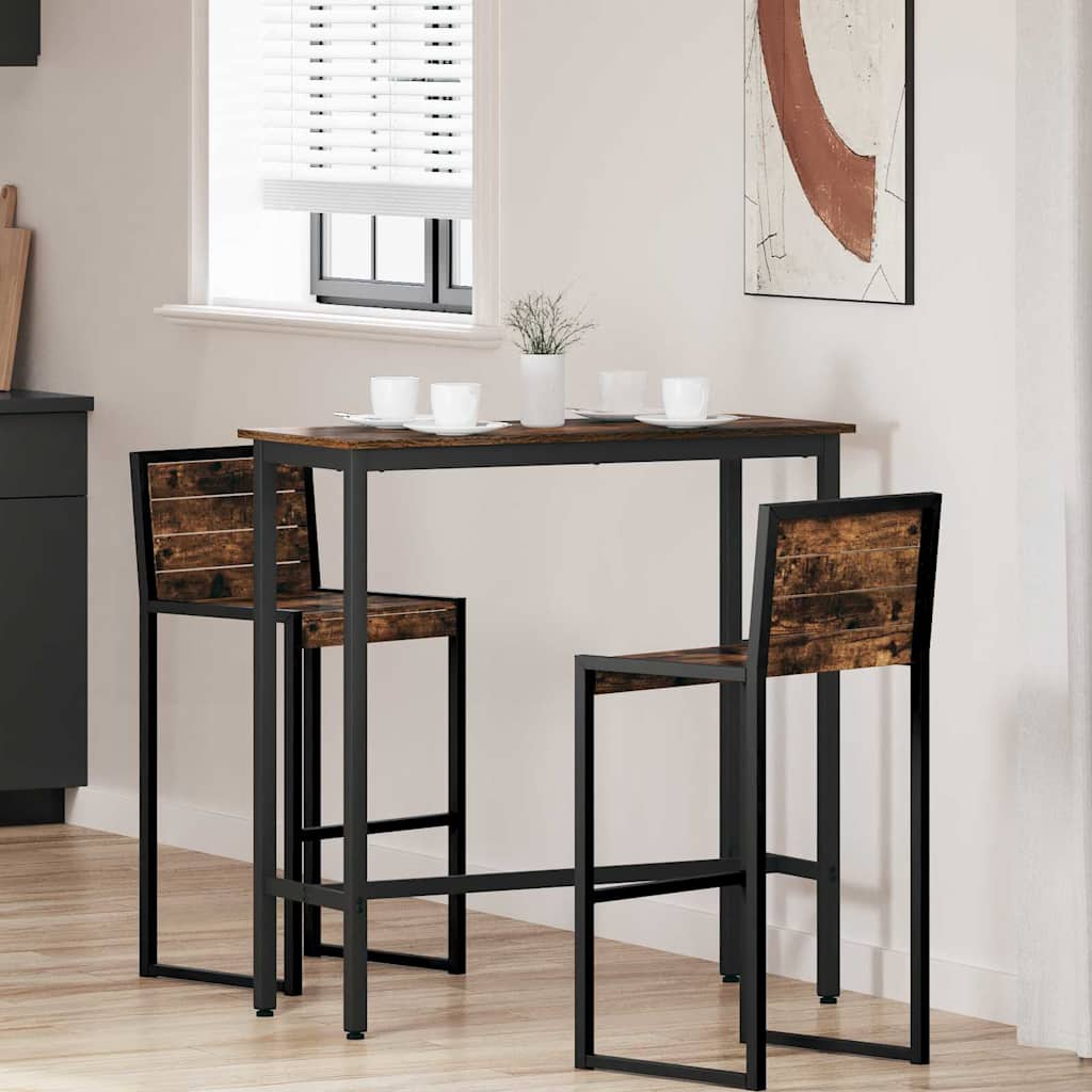 table Chêne fumé 100 x 40 x 100,5 cm Bois d'ingénierie et acier - XIOS