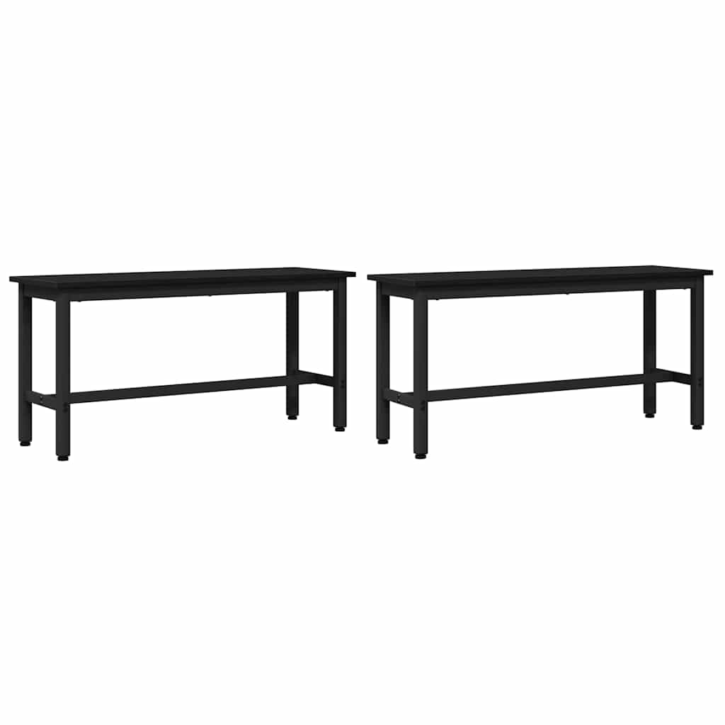Banc de salle à manger 2 pcs Chêne noir 100 x 32,5 x 48,5 cm - XIOS