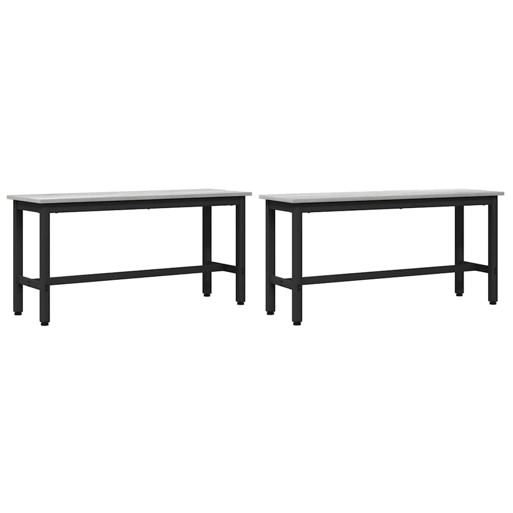 Banc de salle à manger 2 pcs Gris Sonoma 100 x 32,5 x 48,5 cm - XIOS