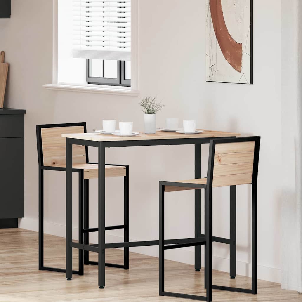 table Naturel 100 x 50 x 91 cm Bois d'ingénierie et acier - XIOS