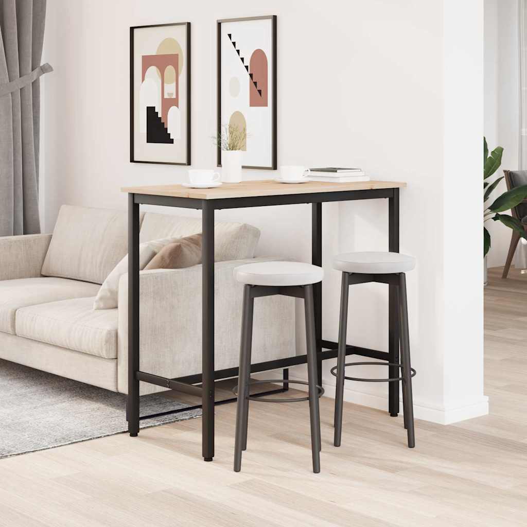 table Naturel 100 x 50 x 91 cm Bois d'ingénierie et acier - XIOS