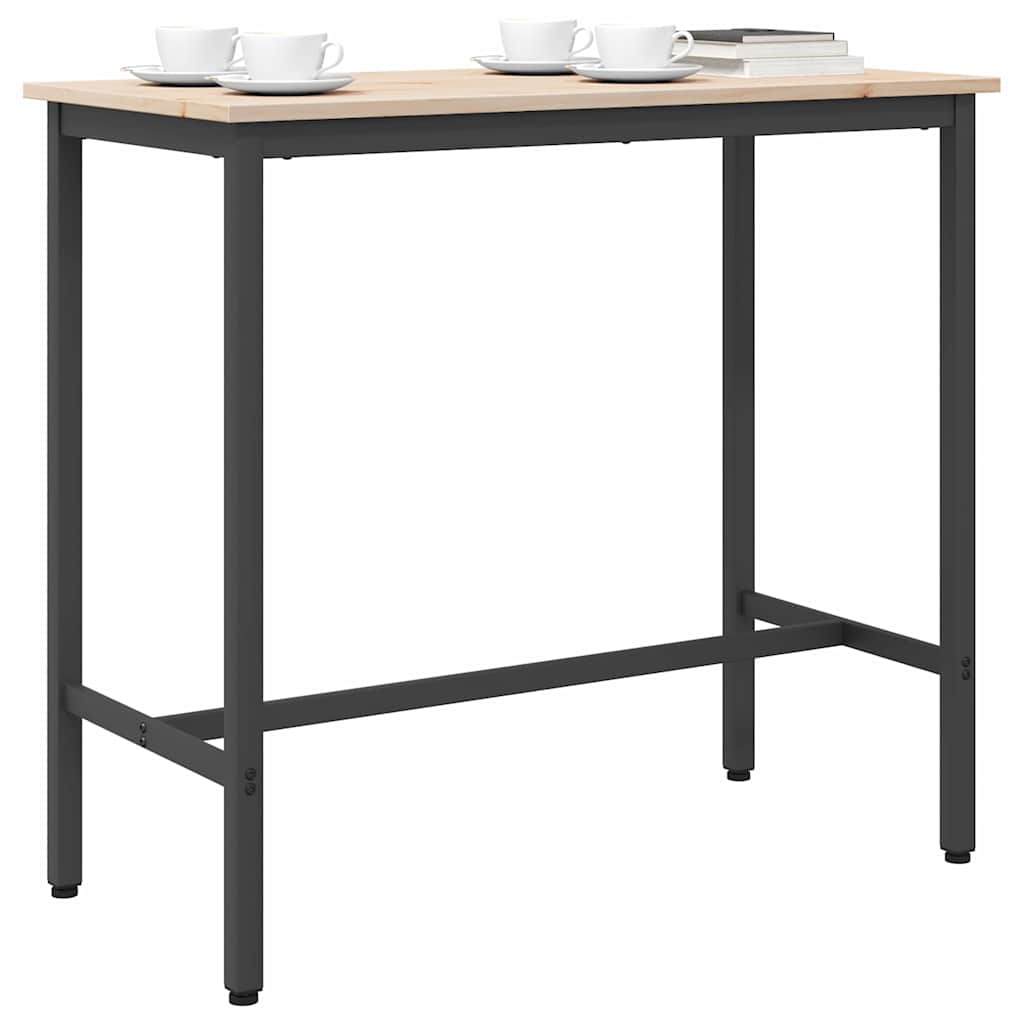 table Naturel 100 x 50 x 91 cm Bois d'ingénierie et acier - XIOS
