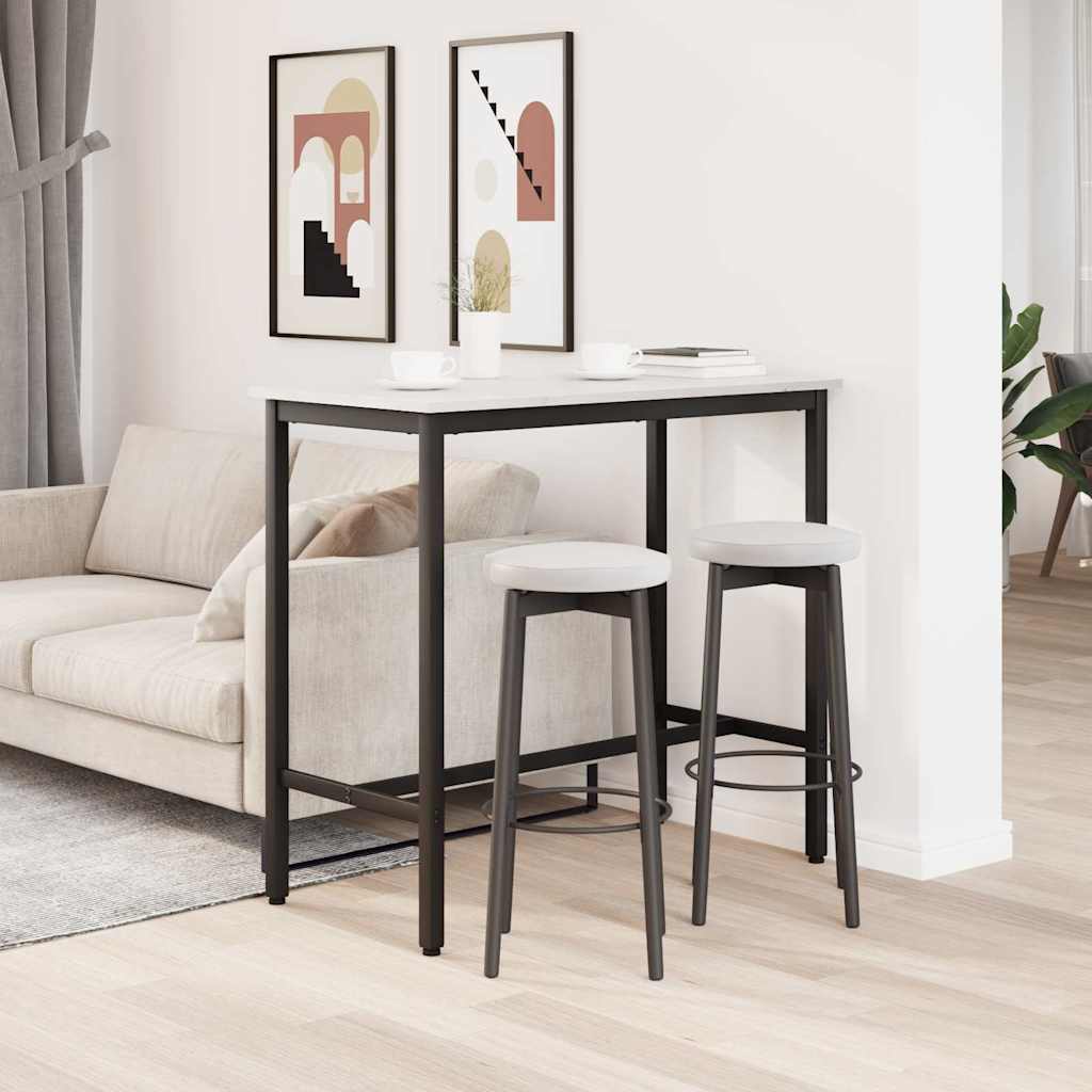 table Blanc 100 x 50 x 91 cm Bois d'ingénierie et acier - XIOS