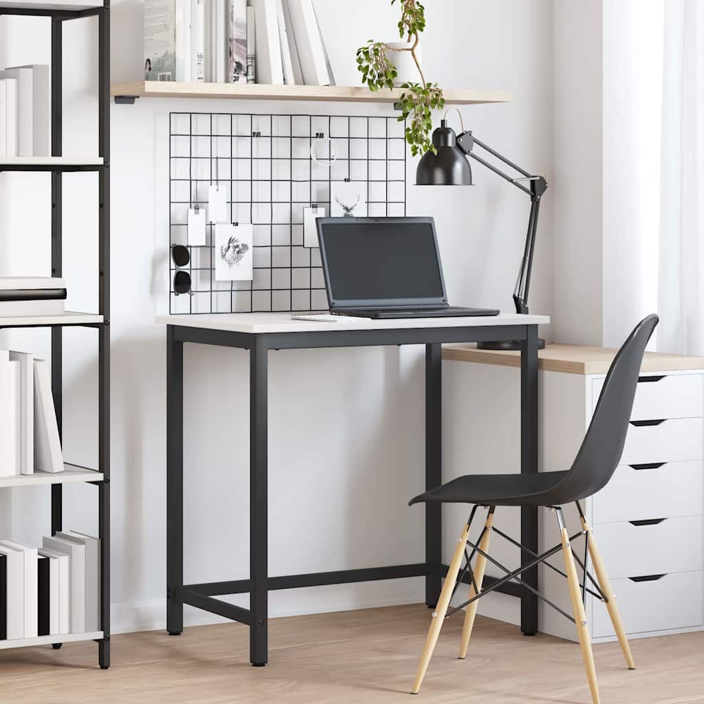 table Blanc 80 x 50 x 77 cm Bois d'ingénierie et acier - XIOS