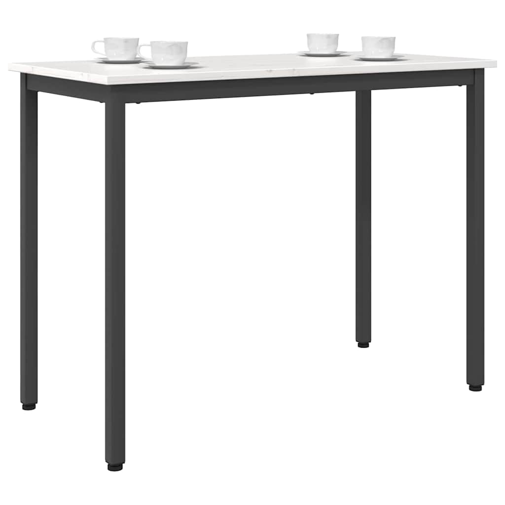 table Blanc 100 x 50 x 77 cm Bois d'ingénierie et acier - XIOS