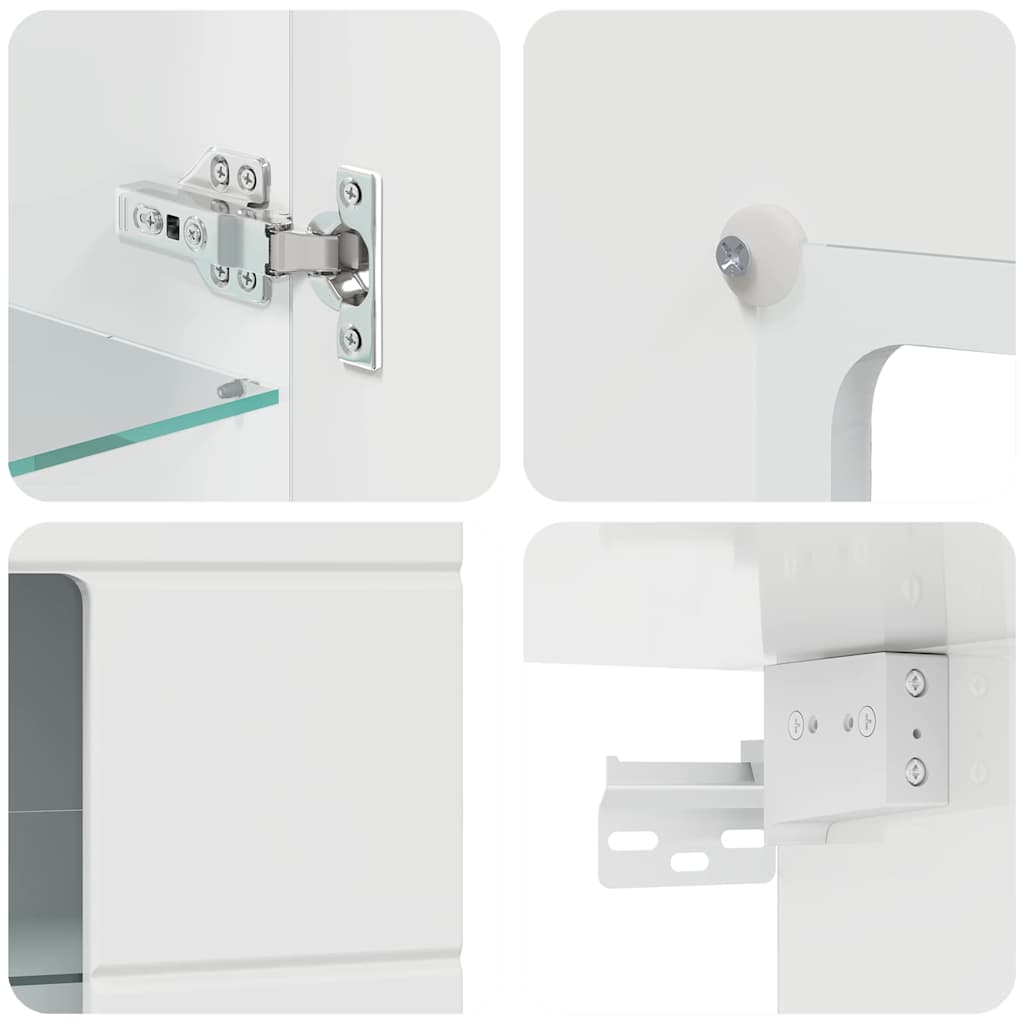 Meuble mural Blanc brillant 55 x 29 x 100 cm Bois d'ingénierie - XIOS