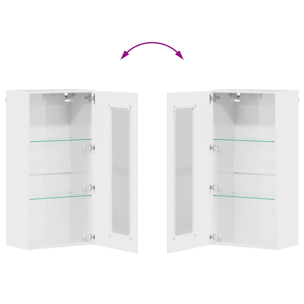 Meuble mural Blanc brillant 55 x 29 x 100 cm Bois d'ingénierie - XIOS