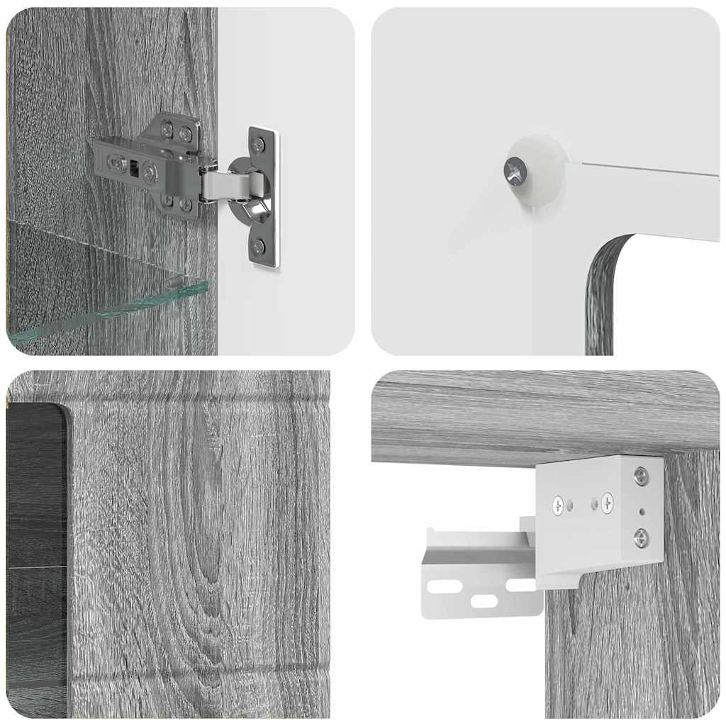 Meuble mural Sonoma gris 55 x 29 x 100 cm Bois d'ingénierie - XIOS