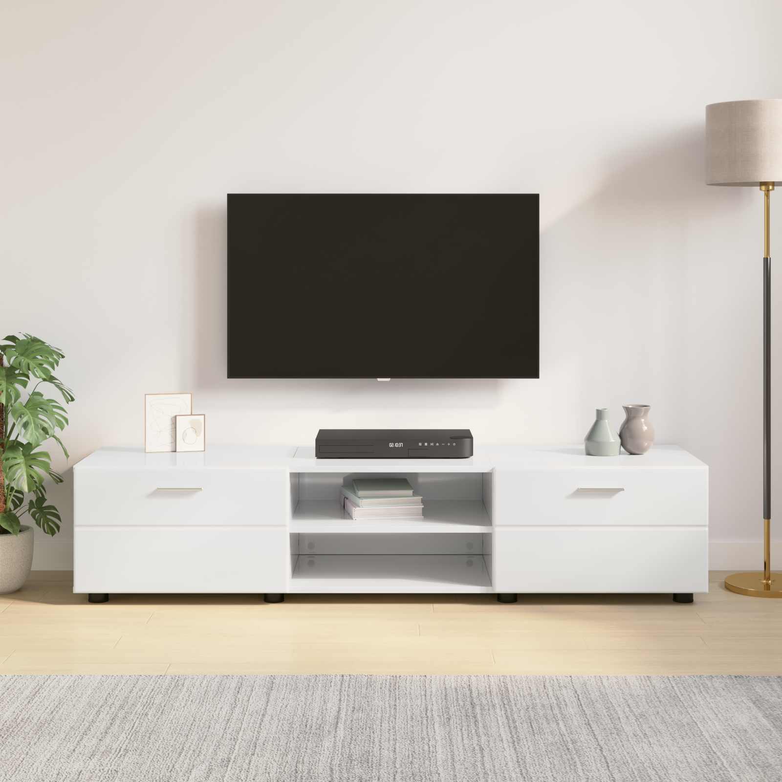 Cabinet en Bois Gris béton 150 x 39 x 30 cm Bois d'ingénierie - XIOS