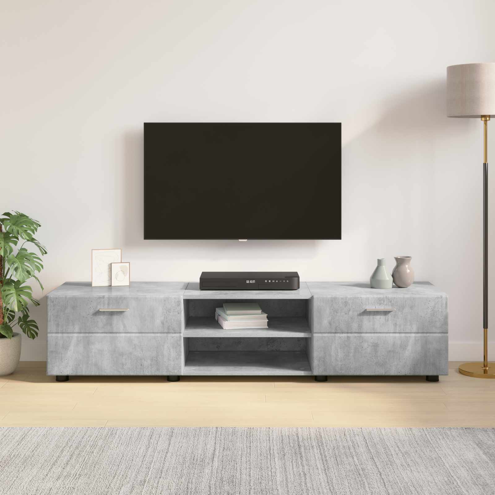 Cabinet en Bois avec tiroir Blanc brillant 150 x 39 x 30 cm - XIOS