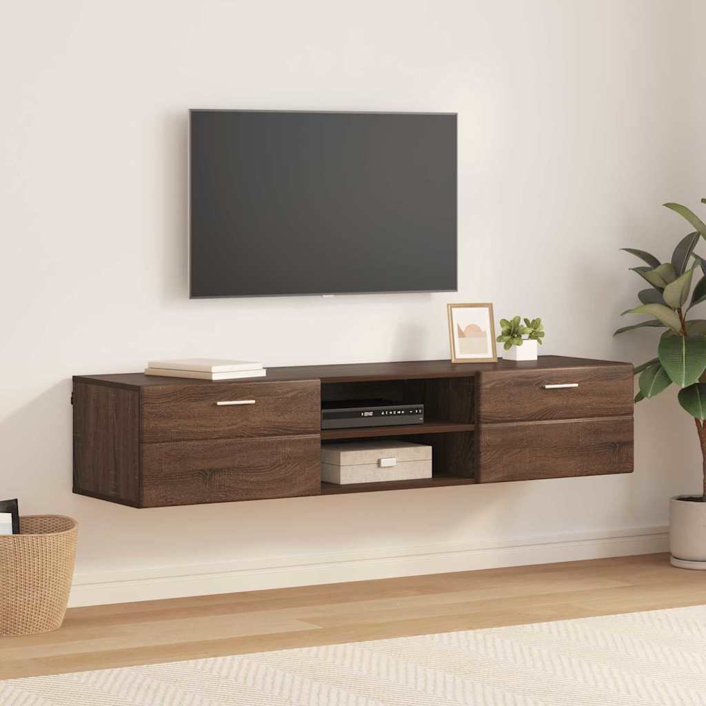 Meuble TV Chêne marron 150 x 39 x 30 cm Bois d'ingénierie - XIOS