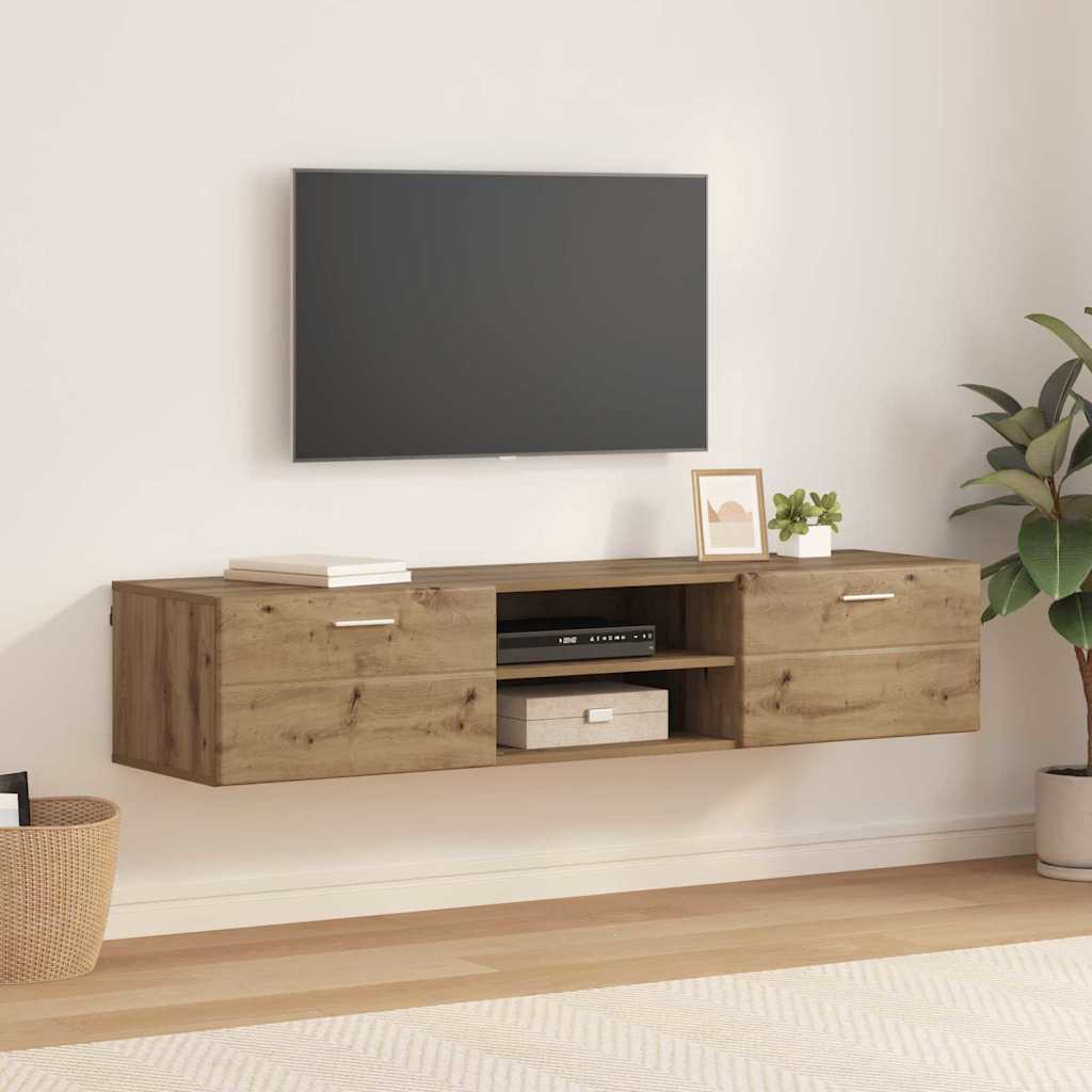 Meuble TV chêne artisanal 150 x 39 x 30 cm Bois d'ingénierie - XIOS