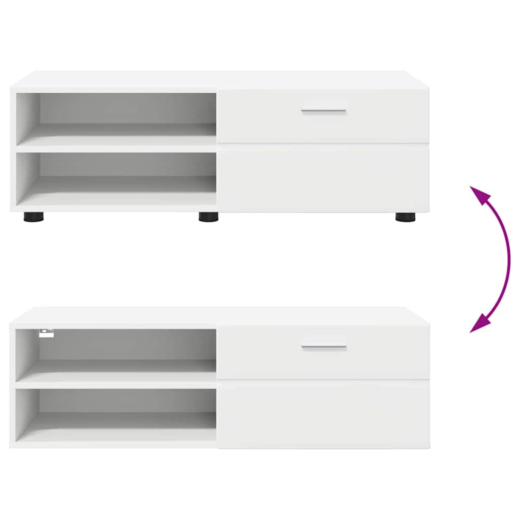 Meuble TV Blanc 100.5 x 39 x 30 cm Bois d'ingénierie XIOS