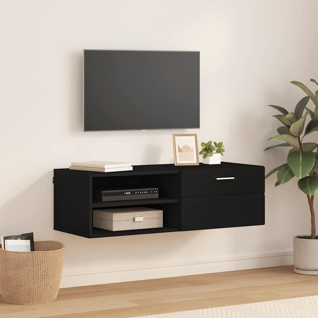 Meuble TV avec tiroir Noir 100.5 x 39 x 30 cm Bois d'ingénierie XIOS