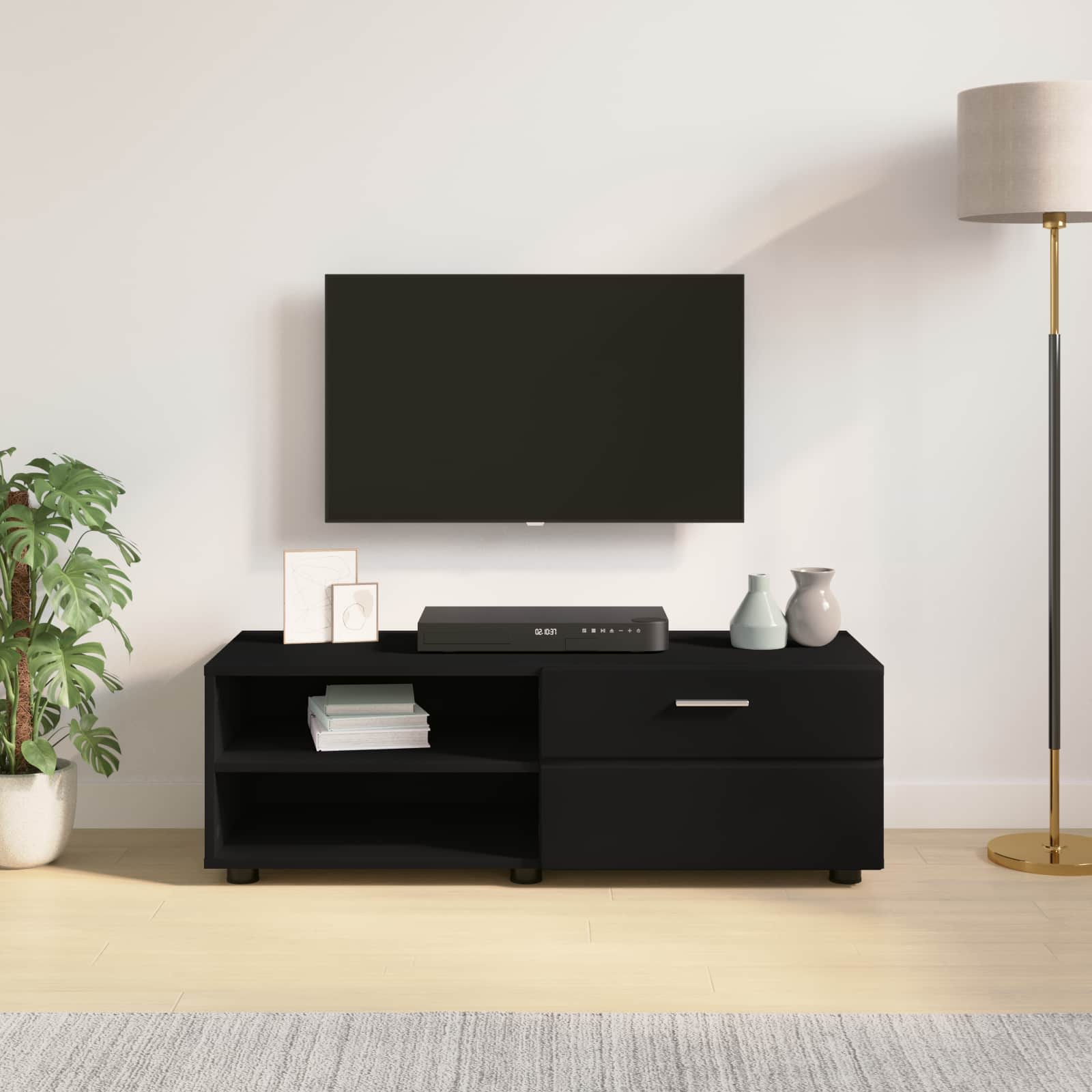 Cabinet en Bois Noir 100,5 x 39 x 30 cm Bois d'ingénierie - XIOS