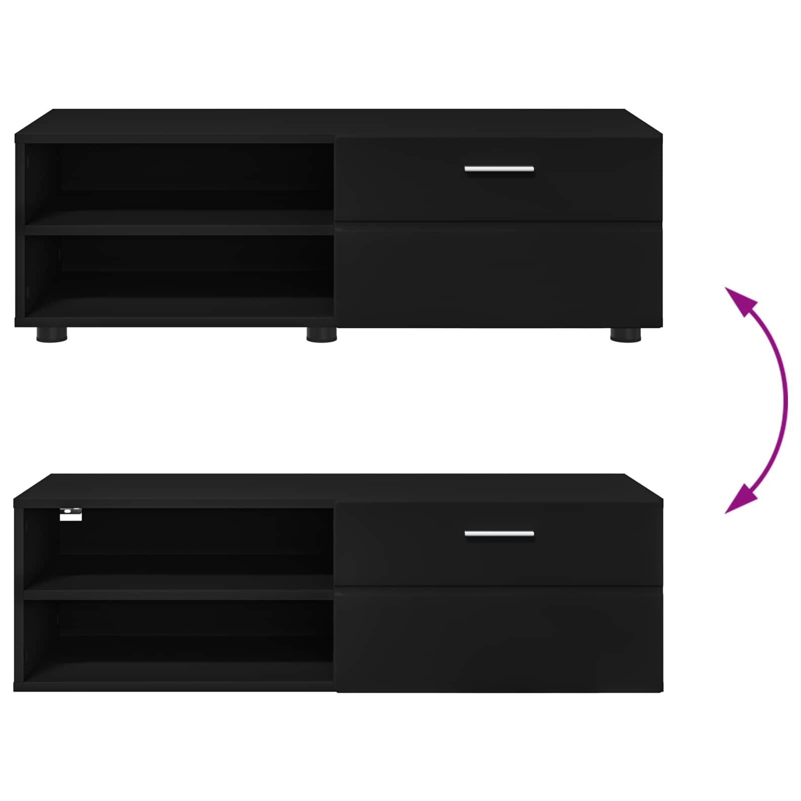 Cabinet en Bois Noir 100,5 x 39 x 30 cm Bois d'ingénierie - XIOS