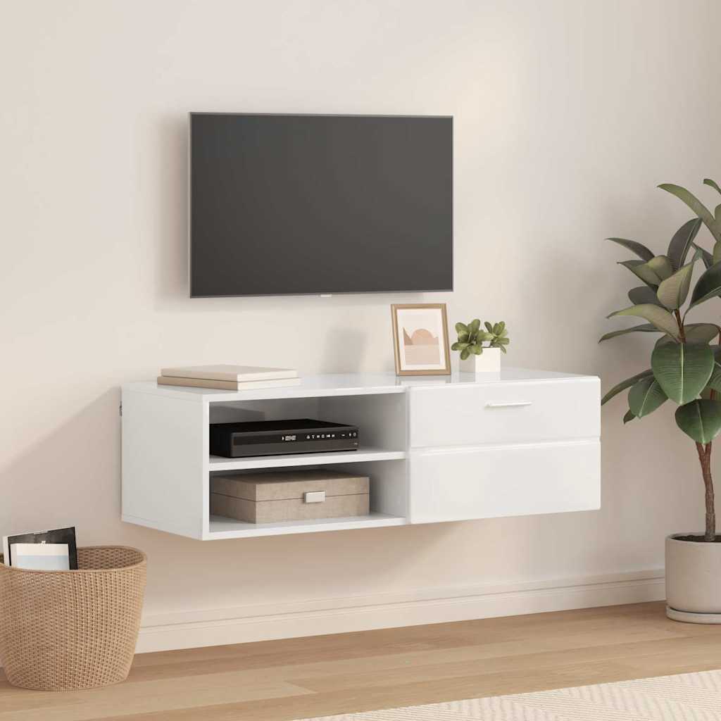Meuble TV Gris béton 100.5 x 39 x 30 cm Bois d'ingénierie XIOS