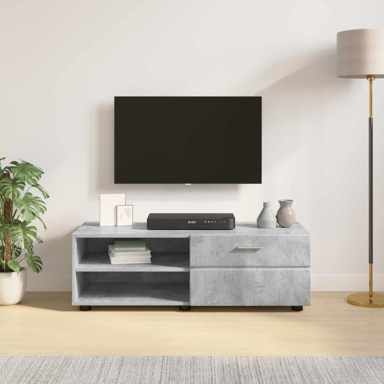 Cabinet en Bois avec tiroir Blanc brillant 100,5 x 39 x 30 cm - XIOS