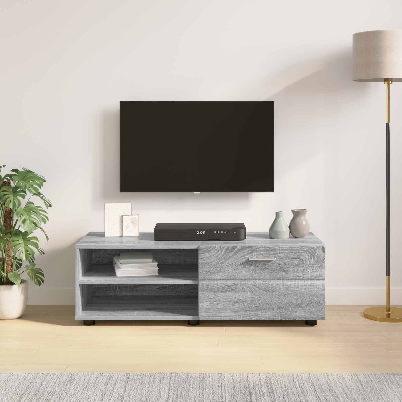 Cabinet en Bois avec tiroir Gris Sonoma 100,5 x 39 x 30 cm - XIOS