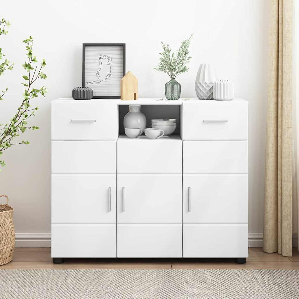 Buffet avec tiroir Blanc 88.5 x 30.5 x 73 cm Bois d'ingénierie XIOS