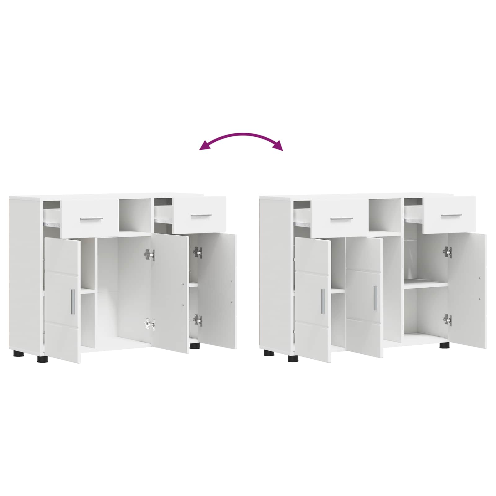 Cabinet en Bois Blanc 88,5 x 30,5 x 73 cm Bois d'ingénierie - XIOS