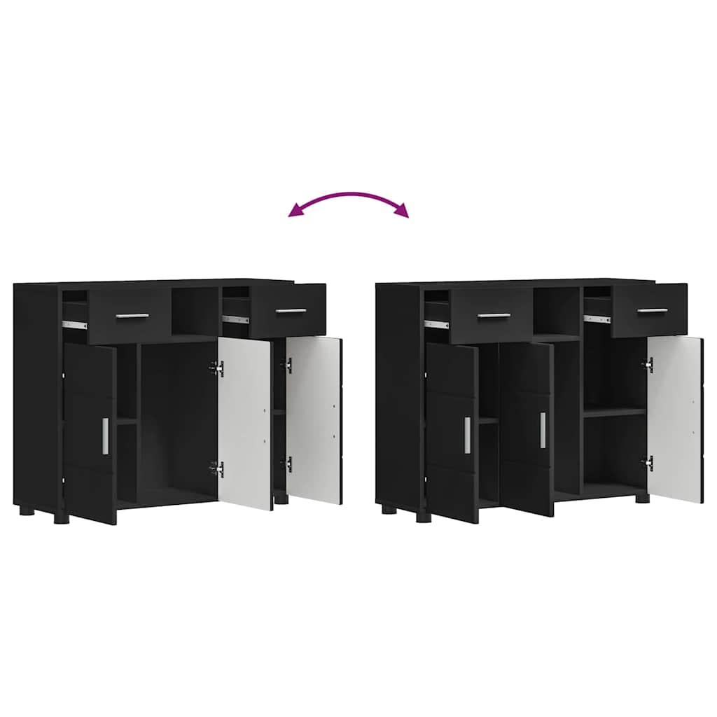 Buffet avec tiroir Noir 88.5 x 30.5 x 73 cm Bois d'ingénierie - XIOS