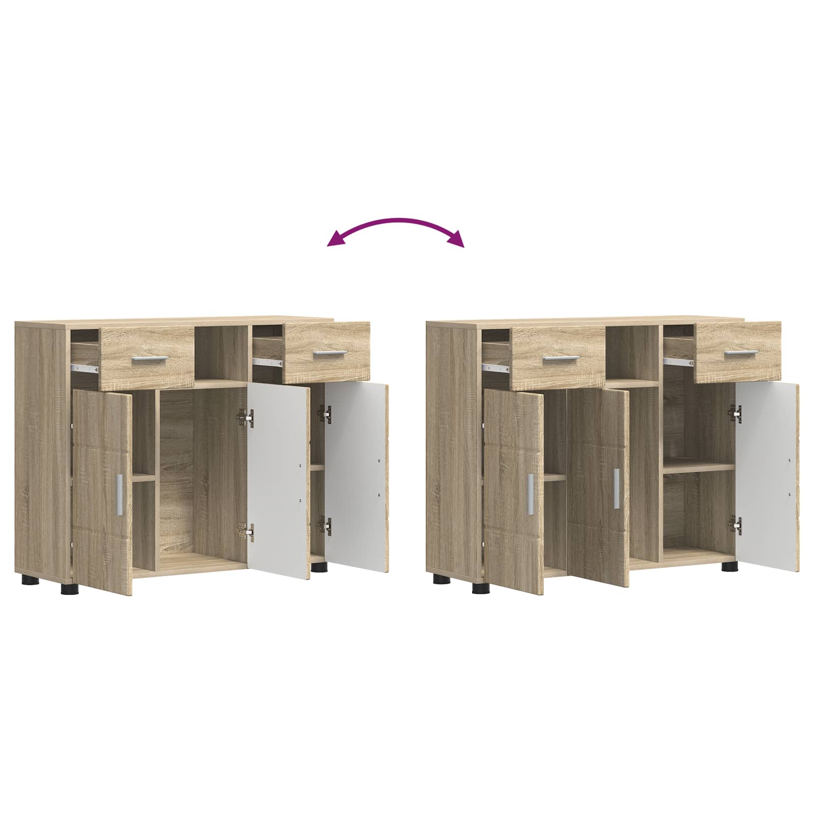 Cabinet en Bois avec tiroir Chêne Sonoma 88,5 x 30,5 x 73 cm - XIOS