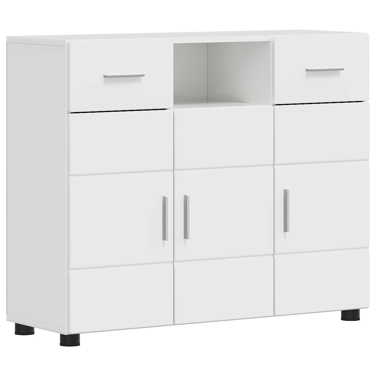 Cabinet en Bois avec tiroir Blanc brillant 88,5 x 30,5 x 73 cm