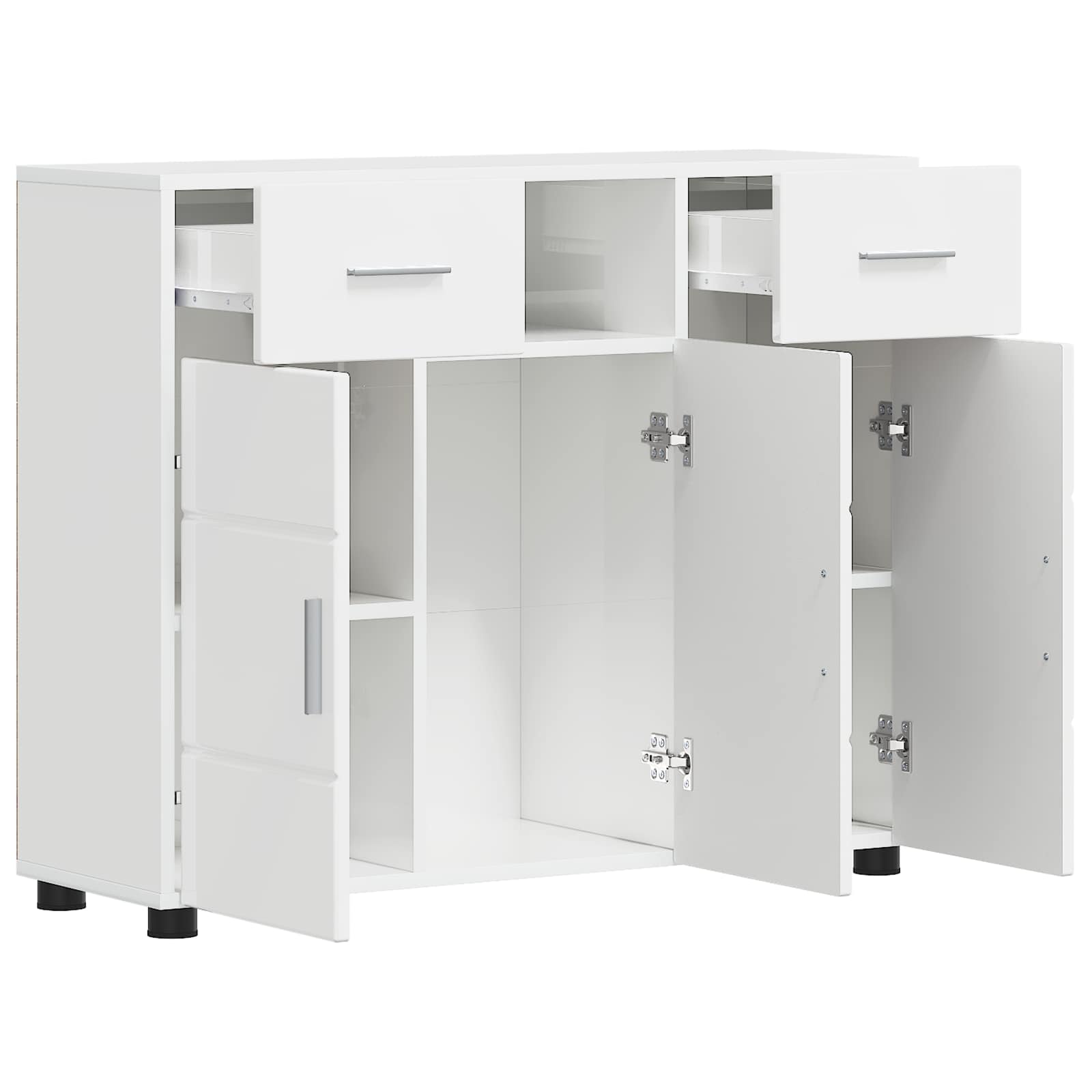Cabinet en Bois avec tiroir Blanc brillant 88,5 x 30,5 x 73 cm