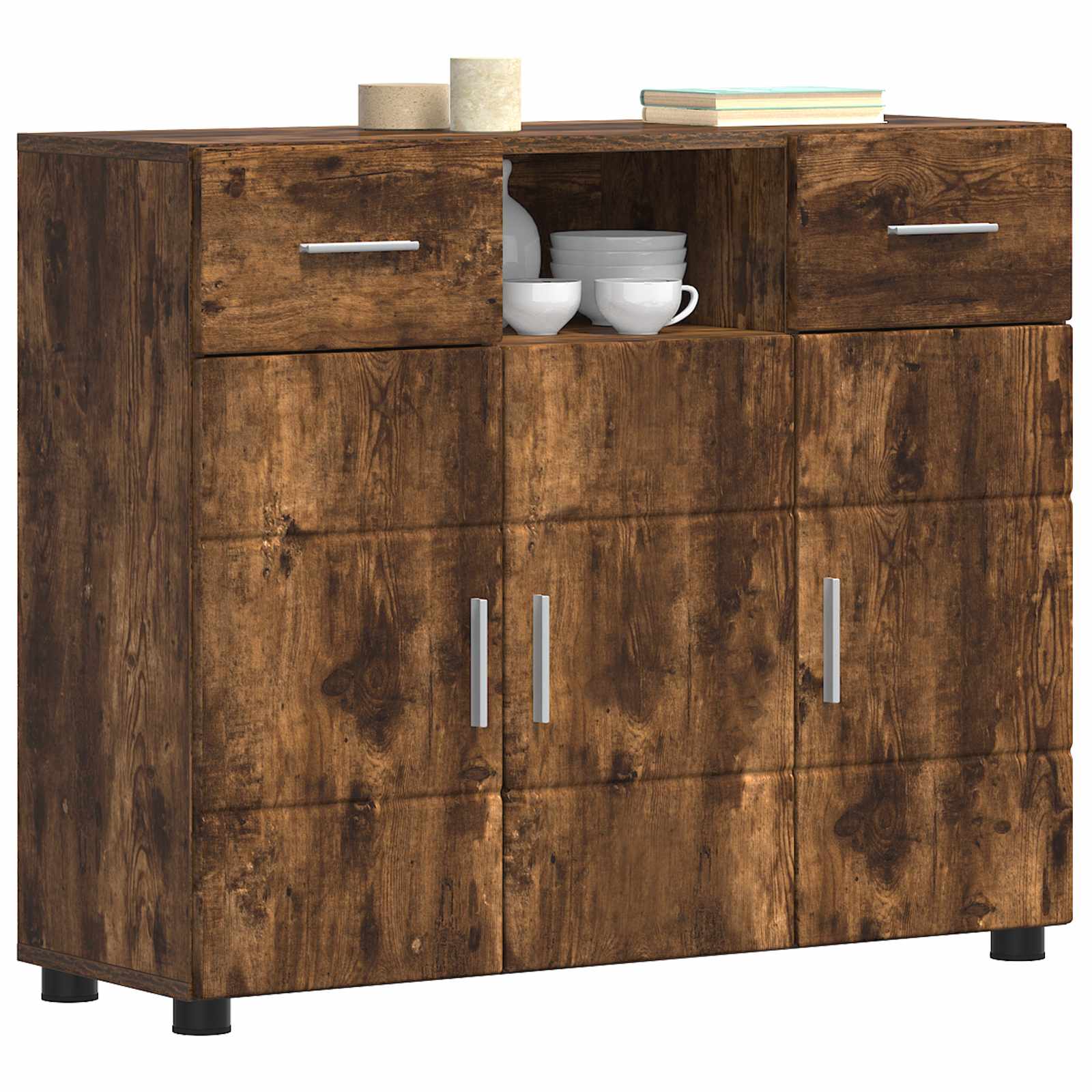 Cabinet en Bois avec tiroir Chêne fumé 88,5 x 30,5 x 73 cm - XIOS